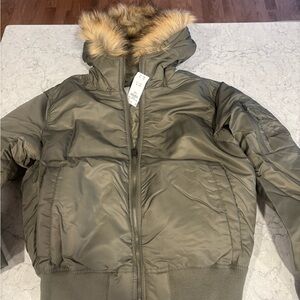 Hollister Olive Puffer Jacket